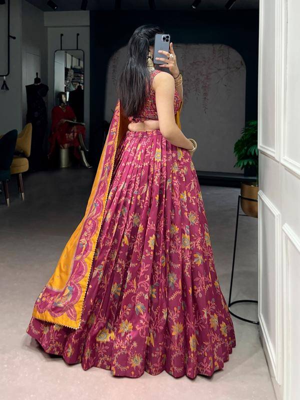 LNB 1256 Tasar Silk PNK Lehengha choli with zari work in hydrabad